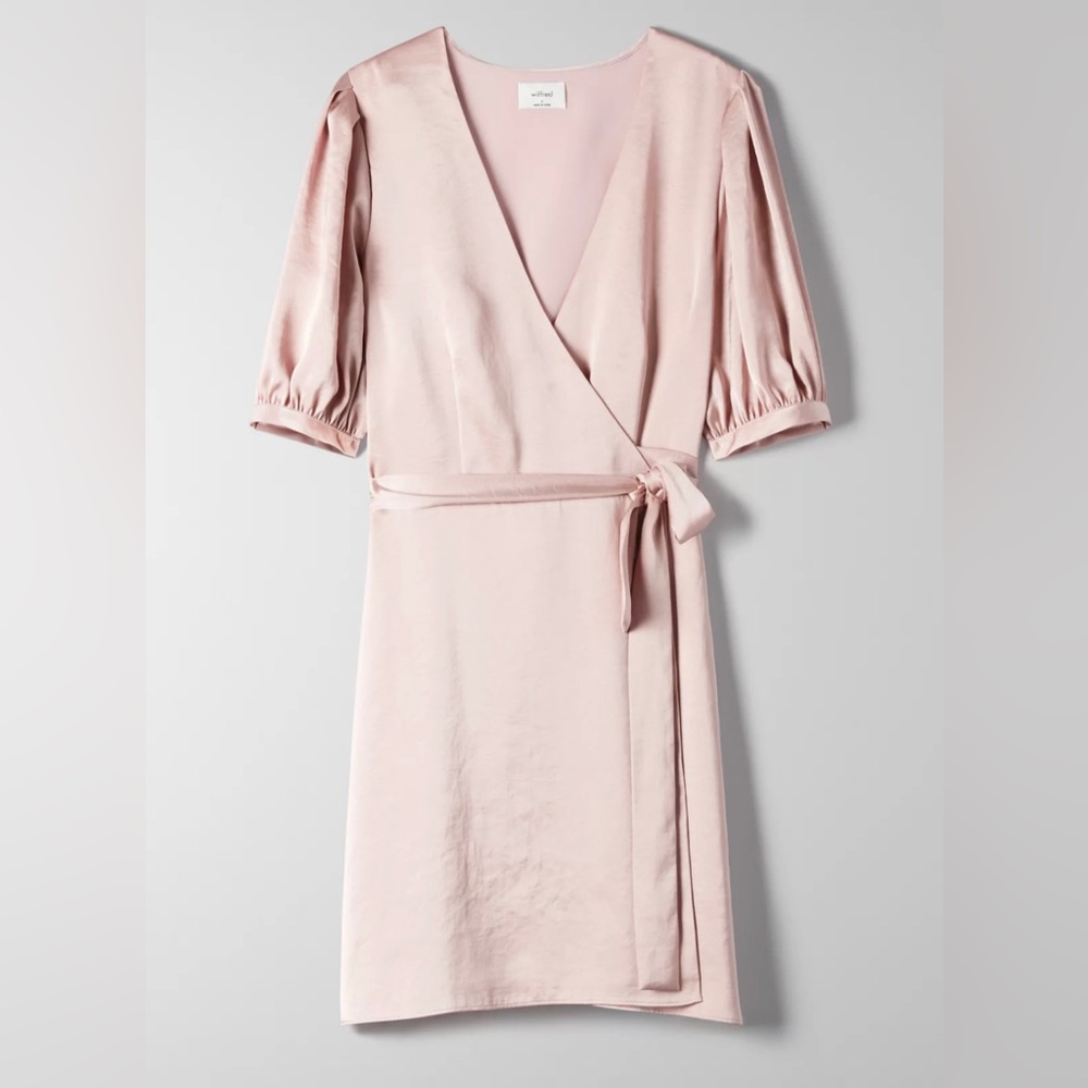 Wilfred Lune Dress in Mauve Mousse Pink, Size Large.
